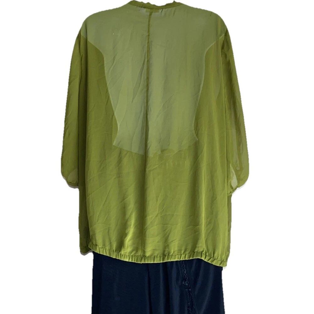 Worthington Women's Plus Size 2X Green Sheer Tunic Blouse Top Summer Lightweight - Picture 5 of 9